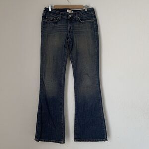 Vintage Abercrombie Fitch Jeans Women 8 Long Flare Dark Wash Premium Y2K 33x33
